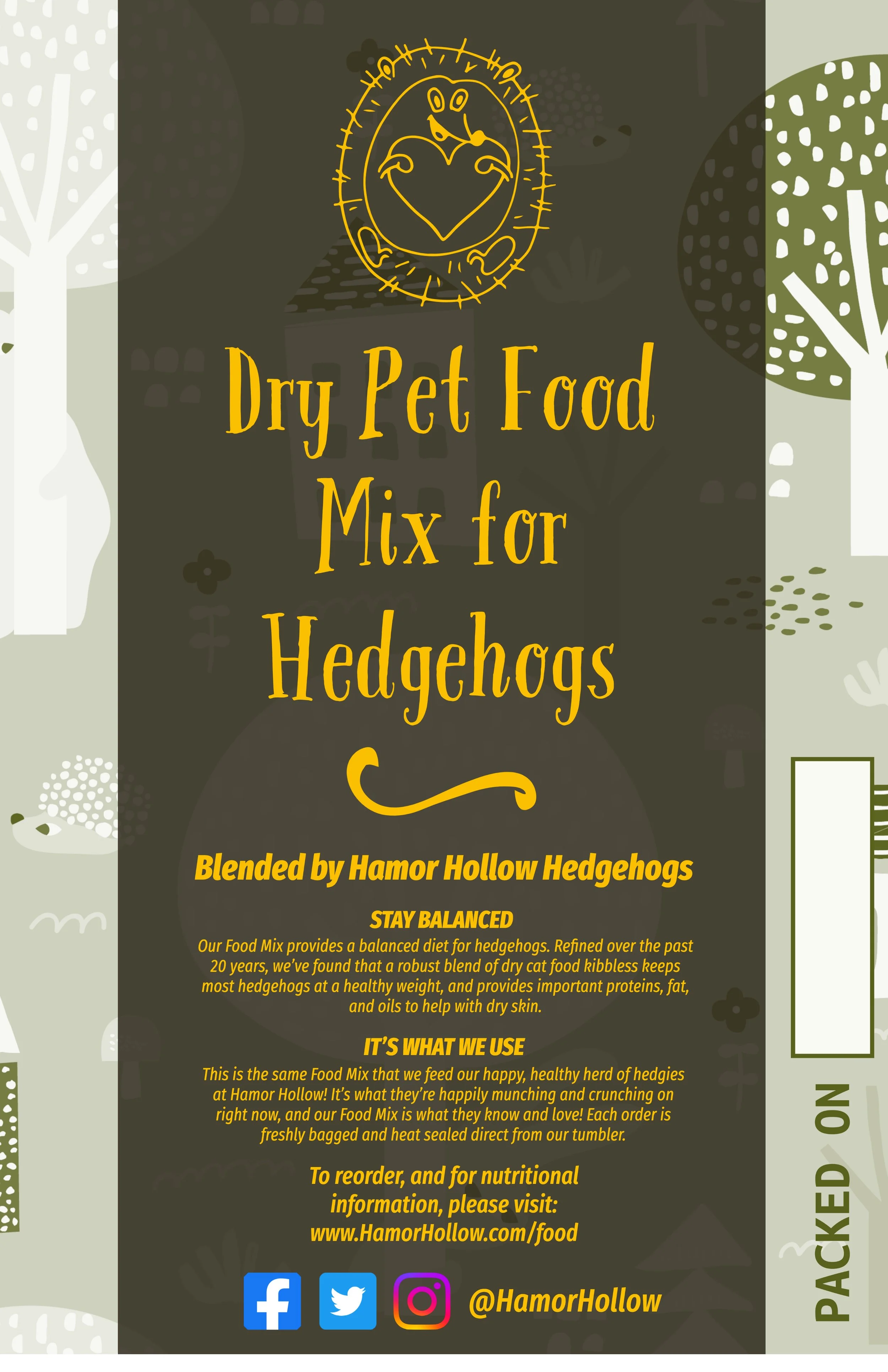 Hedgehog Food — Dry Pet Food Mix for Hedgehogs — Blended by Hamor